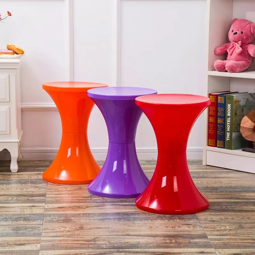 Plastic Material Unique Stacking Stool Storage Design Easy Folding Drum Stool